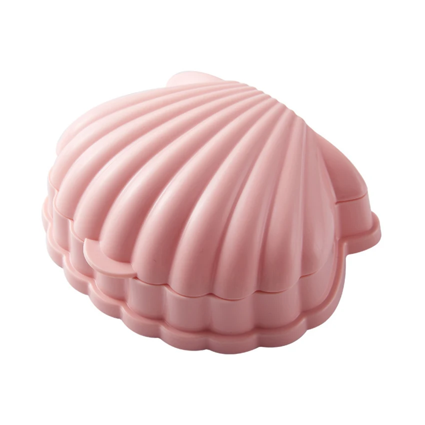 Soap Dish Container With Lid  Seashell Soap Box Portable Soap Holder Non-slip Soap Tray Soap Saver Box Case For Home Travel