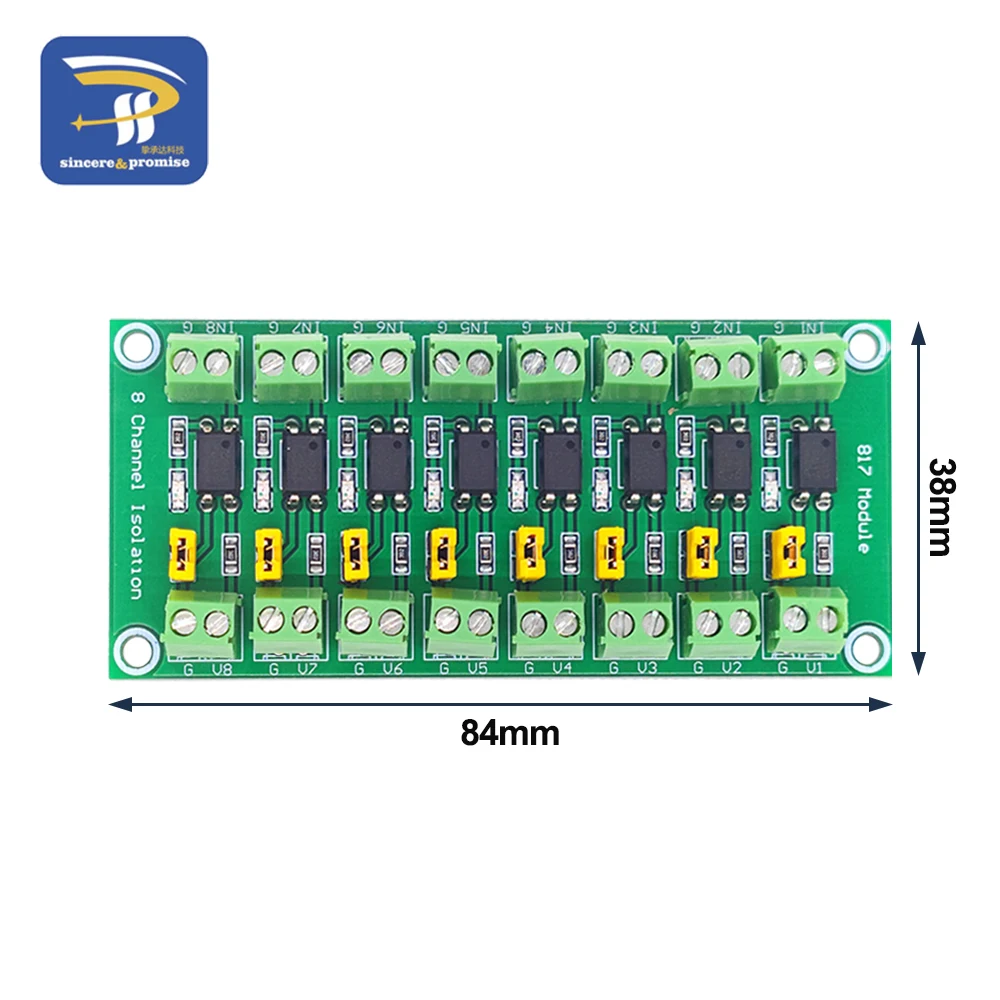 PC817 3.3V-30V 2 Way 4 8 Channel Optocoupler Isolation Board Voltage Converter Adapter Driver Photoelectric Isolated Module