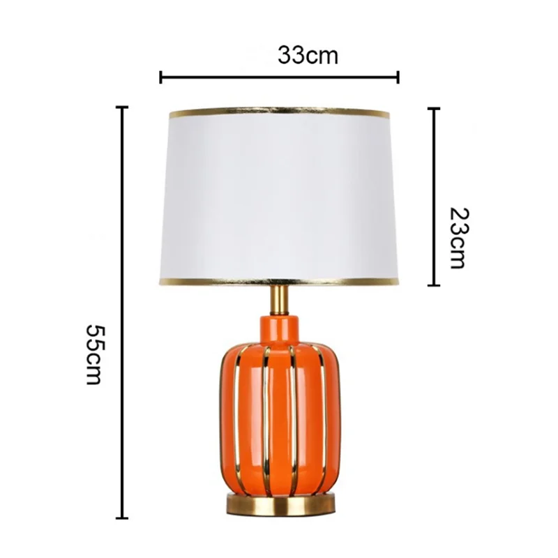 OURFENG Modern Table Desk Lamp LED Bedside Light Ceramic Home Decoration Foyer Office Bedroom Study Dining Room