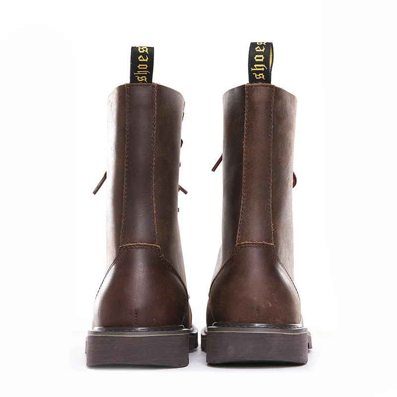 Botas tácticas de combate impermeables – Cuero para moto y senderismo - imagen 4
