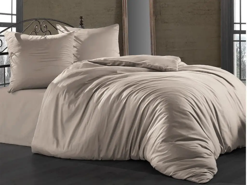 Camel Cotton Satin Double Duvet cover set