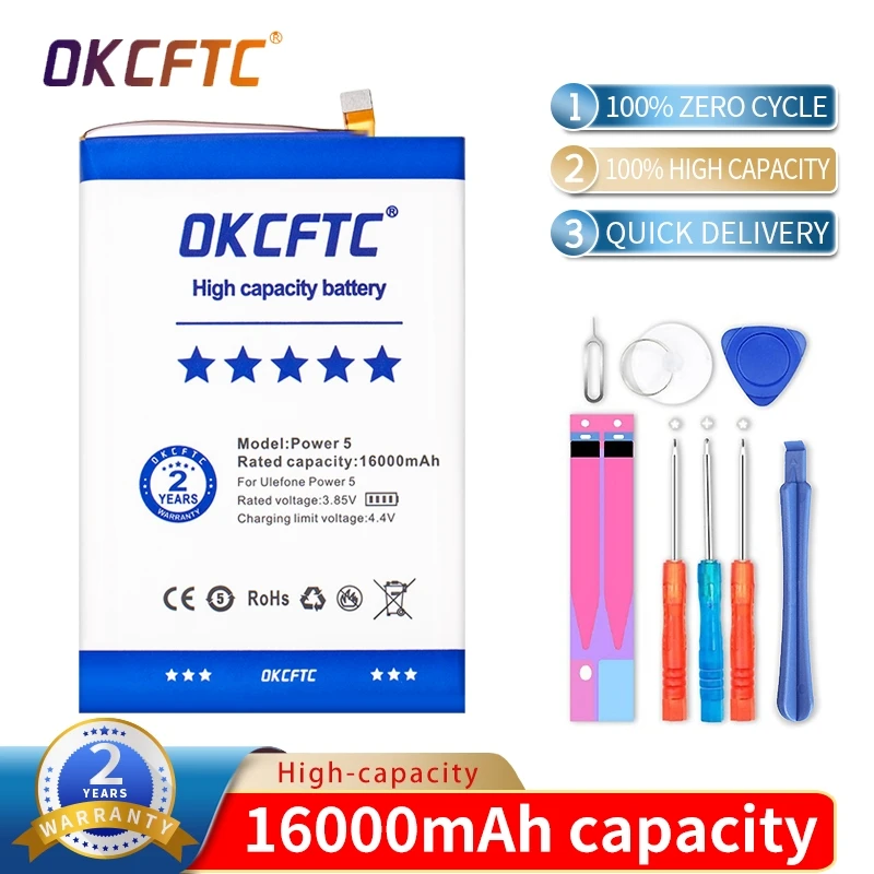 OKCFTC Original battery Ulefone Power 5(3062) 16000mAh 6.0inch MTK6763 6+64G Ulefone Mobile Phone