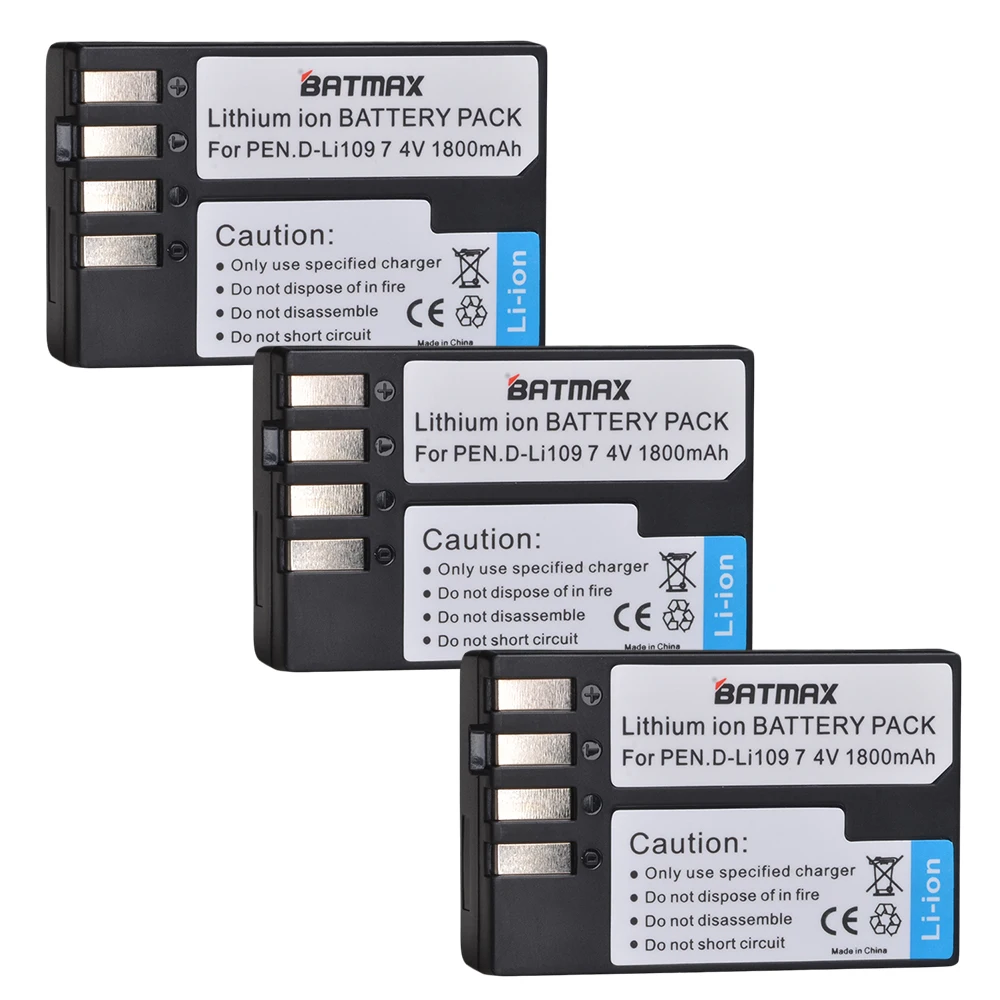 Batmax 1800mAh D- Li109 D li109 bateria do Pentax K30 K50 K-30 K-50 K500 K-500 K-S1 KS1 K-S2 KS2 kamery