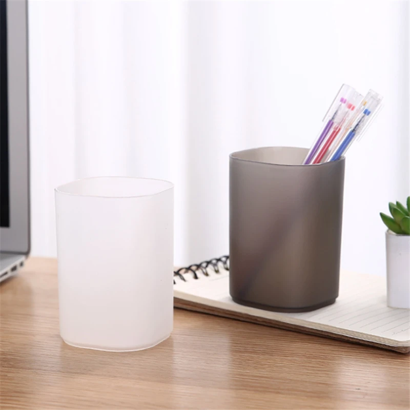 

Plastic Pen Holder Large Capacity Desktop Storage Desk Organizer Pencil Display Cup Simple Stationery Box Office Accessories