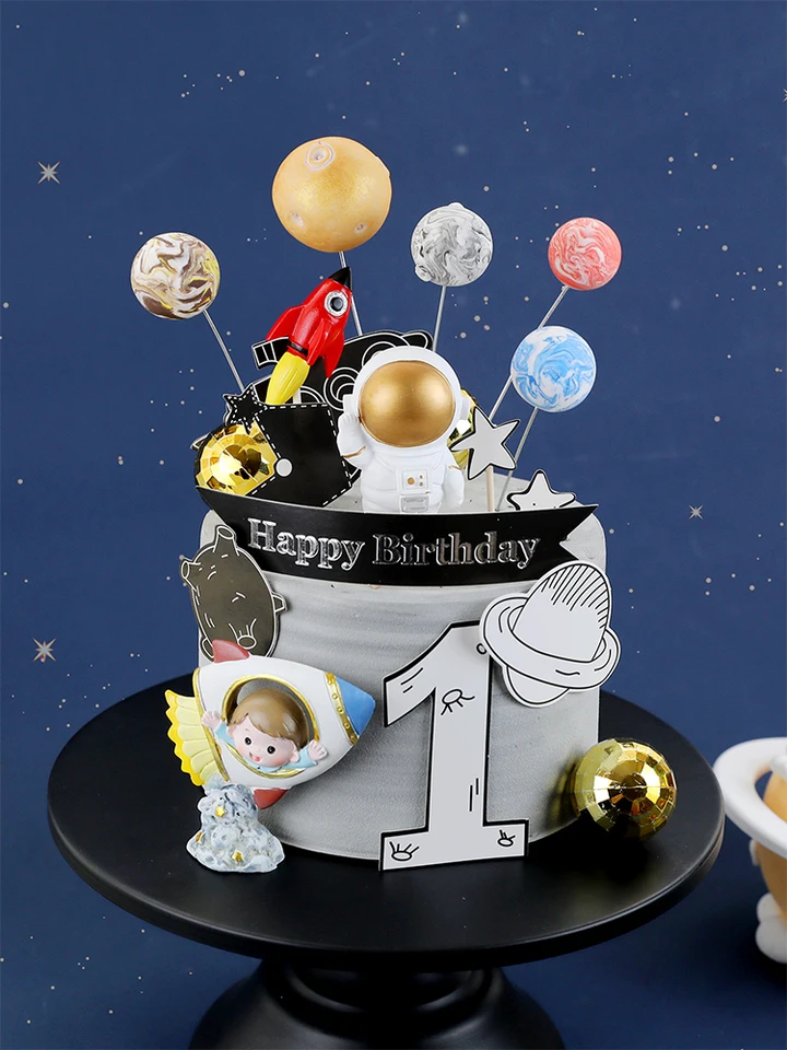 LaVenty Décorations Gâteau Espace - Astronautes, Fusée, Étoiles Pour Anniversaire Ou Baby Shower