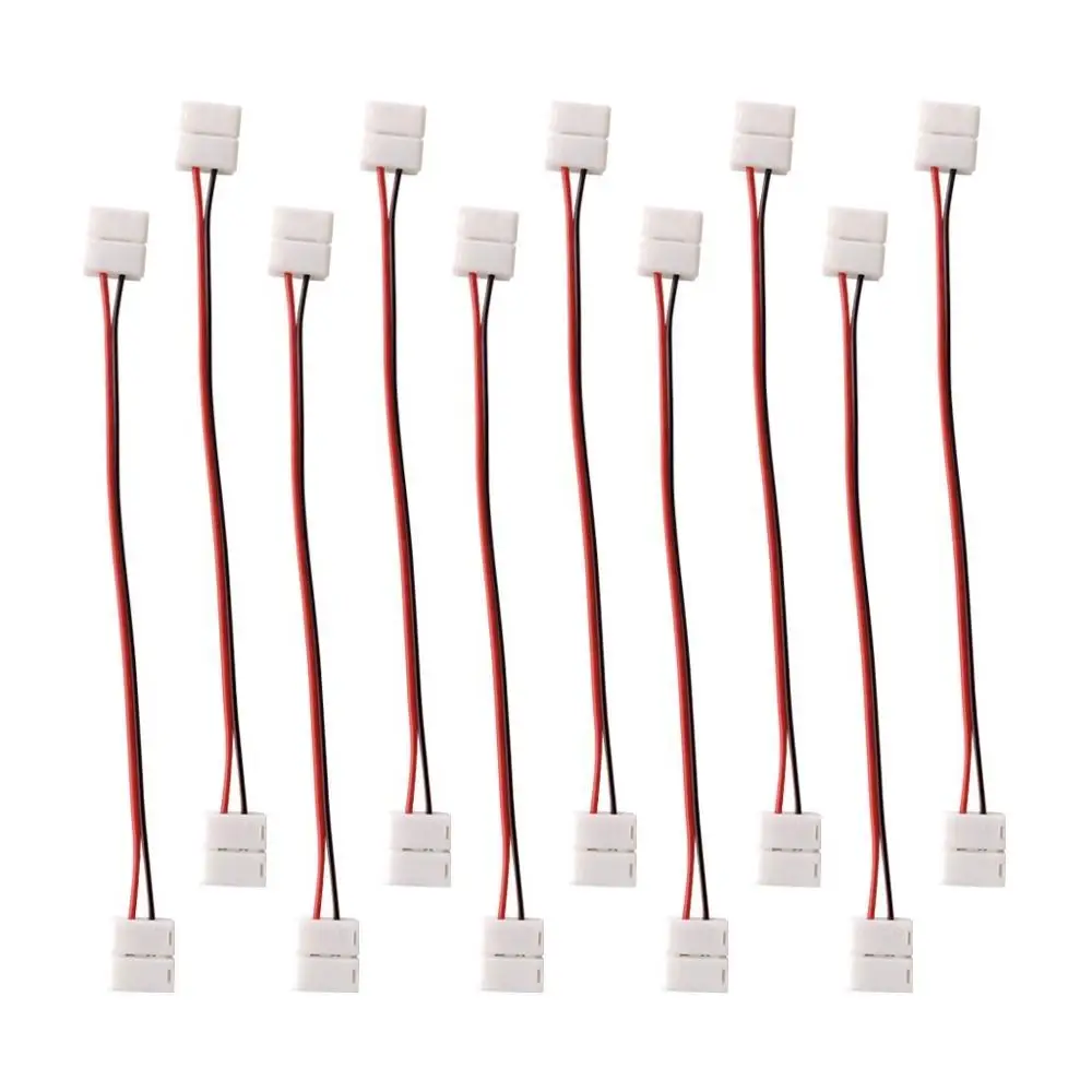 

5 шт. 10 мм PCB FPC 2-концевой разъем с кабелем для одного цвета SMD5050/5630 Светодиодная светильник та подключение к источнику питания