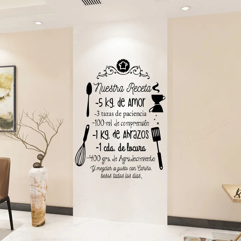 Original Inspirational Decal for Kitchen, Blue Star Gifts, Wall Sticker, Our Recipe, SP-255