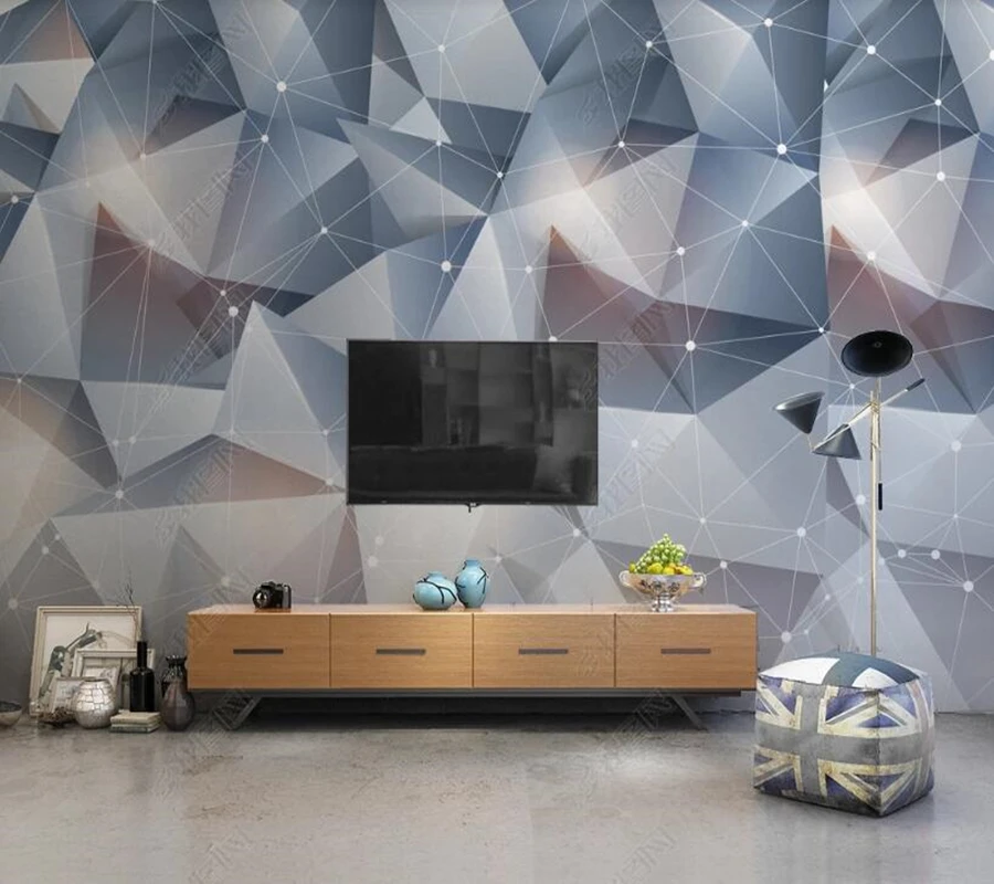 

Papel de parede Modern minimalist geometric figure 3d wallpaper mural,living room tv wall bedroom wall papers home decor