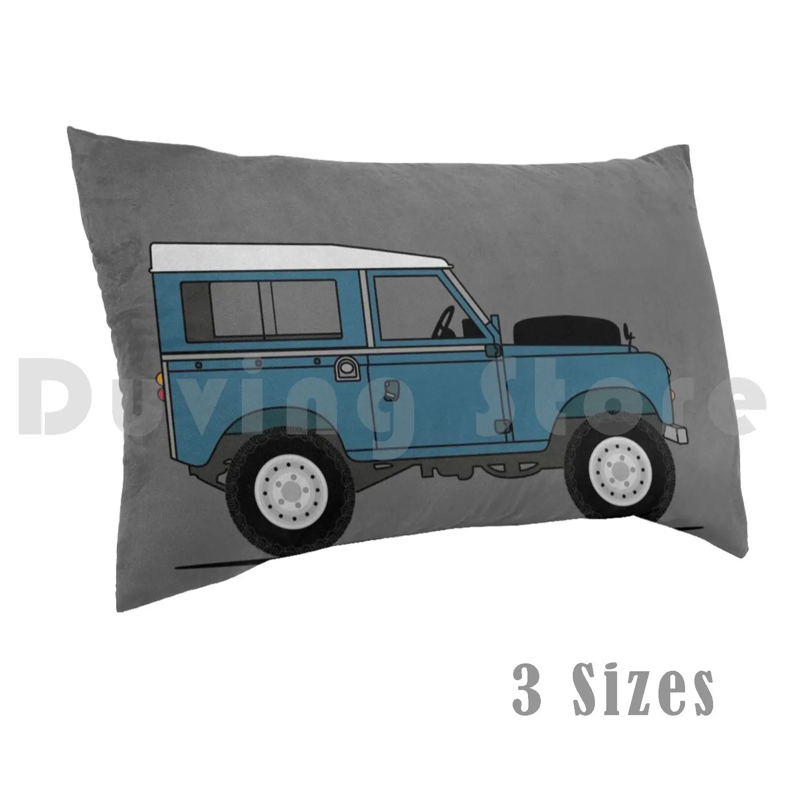 Funda de almohada clásica para coche Serie Azul impresa 35x50 vehículo todoterreno 4x4 Suv Terrain ejército militar azul marino