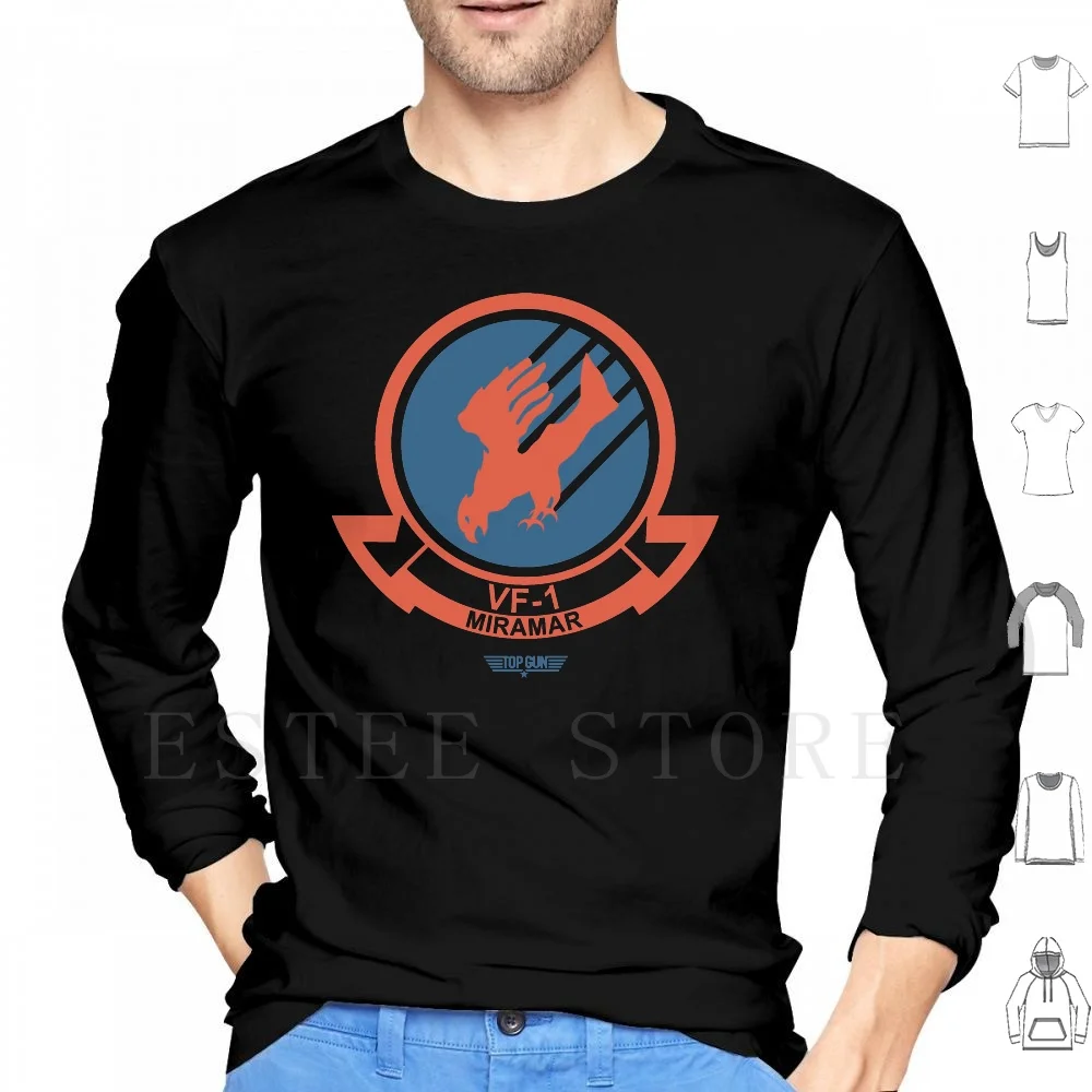 Copia de Vf-1 Miramar Hd Light sudaderas con capucha originales de manga larga Tomcat Squadron F14 Sqn Air Force Goose Maverick Iceman