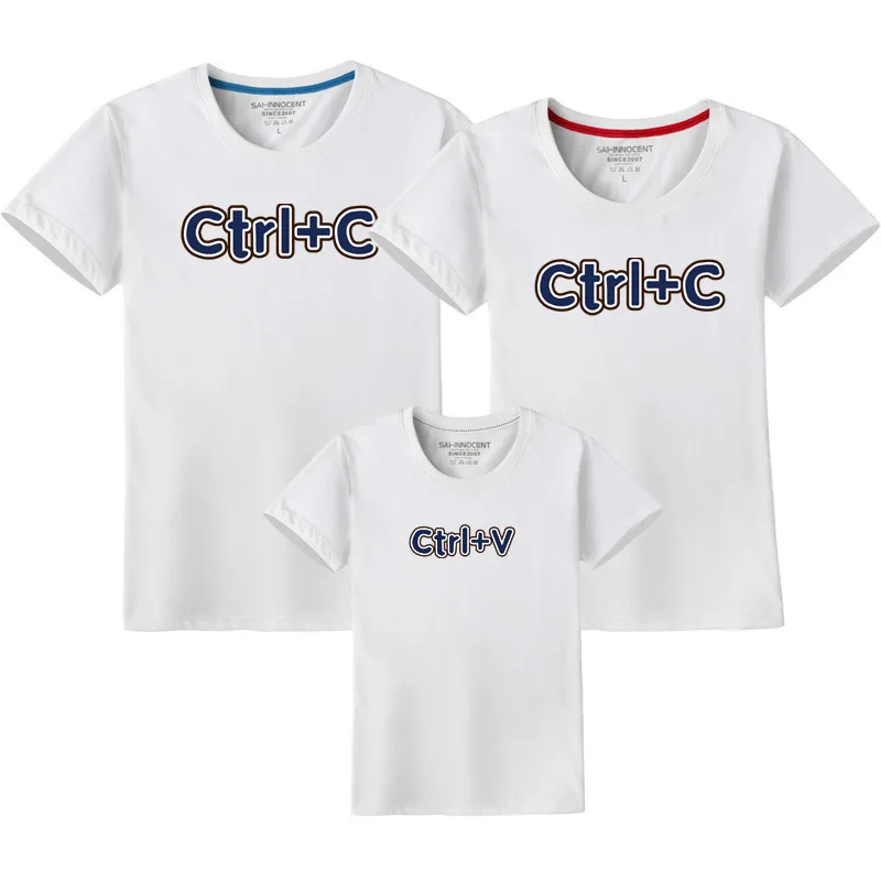 

Ctrl+C T-Shirts Family Matching Clothes Mommy and Me Clothes Ctrl+V Short Sleeve T-Shirt Matching Outfits Boys Clothes Shirts