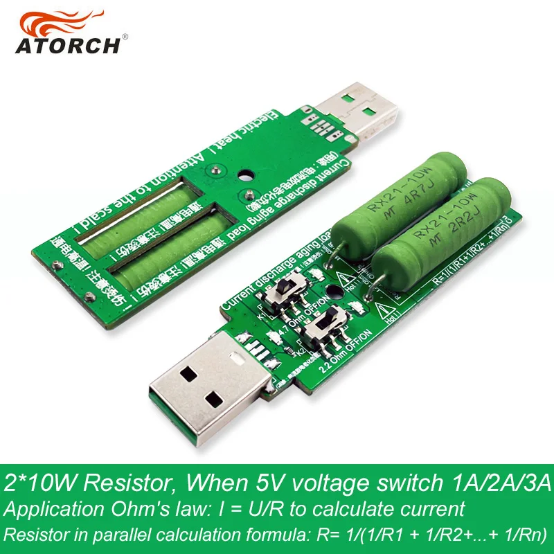 USB Mini Electronic Load Aging Resistance Charger 5V 3A/2A/1A Power Bank Charger Indicator Discharge Mobile Power Tester