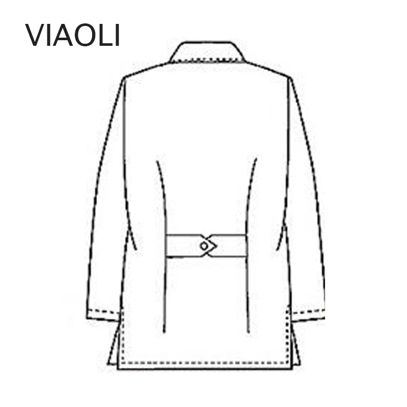 Viaoli-uniforme de trabajo de manga larga para mujer, abrigo blanco para spa, salón, cinturón frontal Delgado