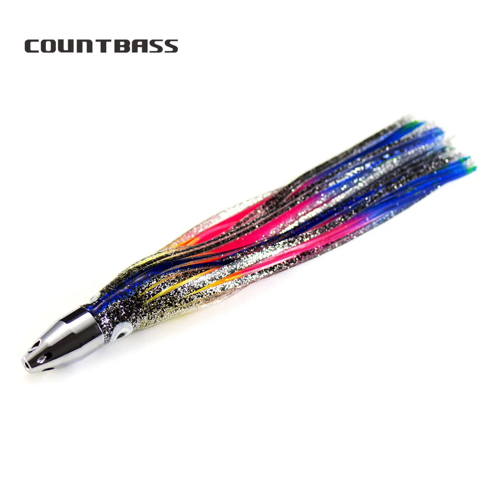 

1pc COUNTBASS Game Fishing Trolling Lure 7.8oz Bullet Jet Head with Squid Skirt, Tuna Wahoo Marline Sailfish Kinfish Lures