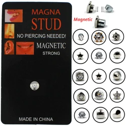 1Pc 13 style nie przebite magnes ucha wargi Labret kolczyk w nosie Stud biżuteria tunel magnetyczny korki kolczyk fałszywy oszust Piercing