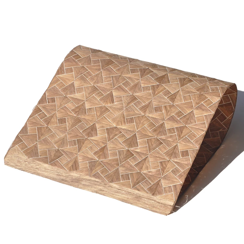 Puzzle Wood Veneer Yosegi Walnut Diamond Pattern Natural Material For Jewelry Box Door Skin