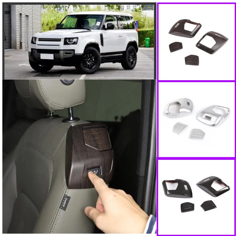 

For Land Rover Defender 90 2020-22 ABS Front Seat Tipping Adjust Switch Cover Decorative Trim Carbon Fiber Style Car Accessories