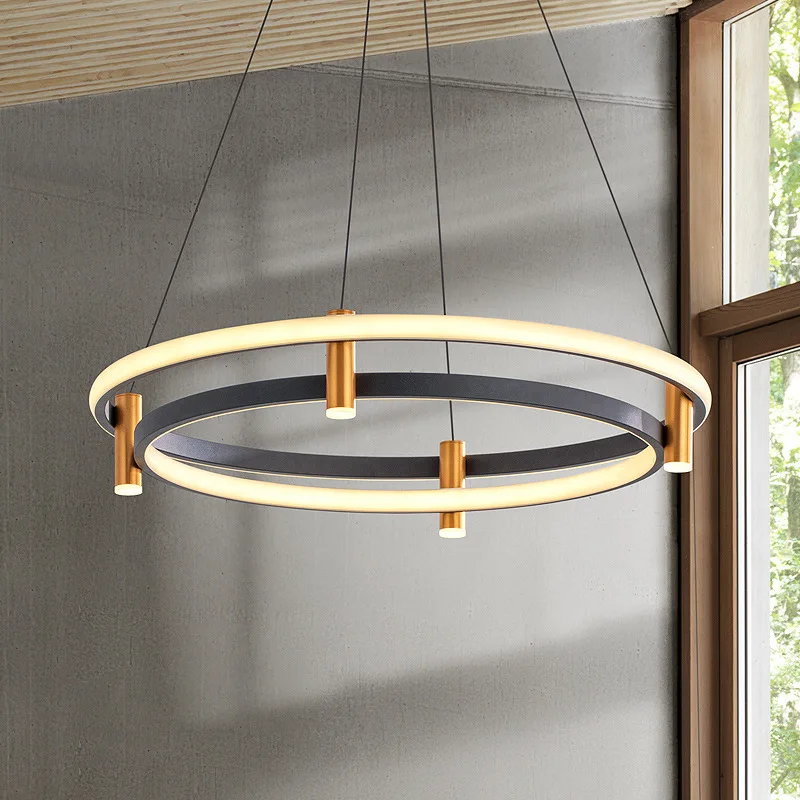 Modern Round Dinning room LED Chandelier Foyer Bar Bedroom Hanging Light Fixtures Cord Adjustable Unique Loft Lamp