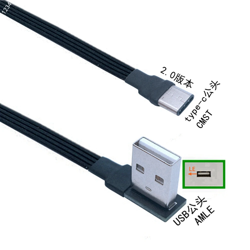 USB إلى نوع C كابل شحن الكوع 90 درجة USB C كابل البيانات مايكرو USB لجميع الهواتف الذكية