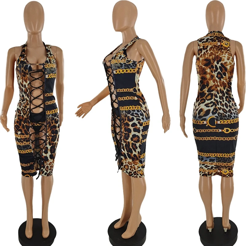 Badeanzug Frauen 3 Stück Bikini Set mit Cover Up Kleid Leopard Aushöhlen Sexy Strand Kleid Sets Badeanzug Frauen 3 stück Sets