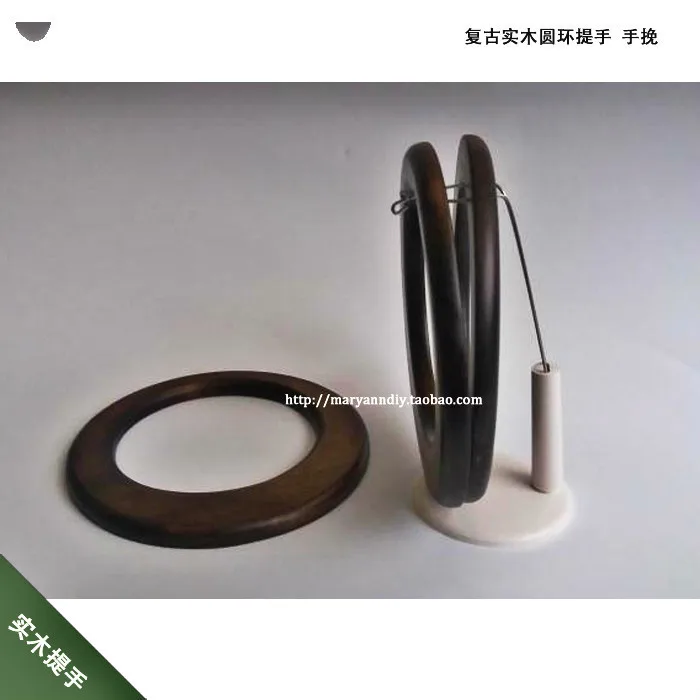 One Pair Wooden Handle Obag DIY Bag Parts And Accessories Round Ring Wood Hanger O Shape Torus Bag Handle Wholesale