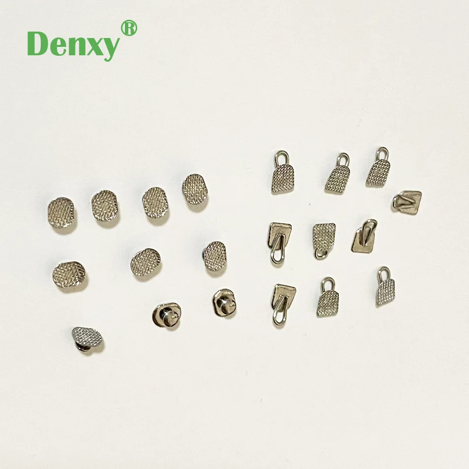 100pcs Dental Orthodontic Lingual Buttons mesh base ovoid form Bondable Traction Hook Rectangular Base Orthodontic Bracket