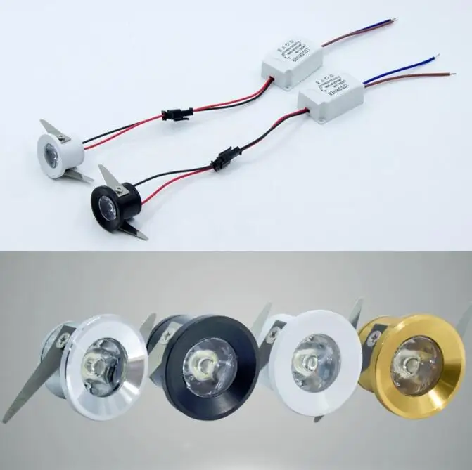 Led Recessed Cabinet mini Spot light 1W Mini downlight Include Led Driver AC85-265V 31mm*21mm 8 Color Emitting Light