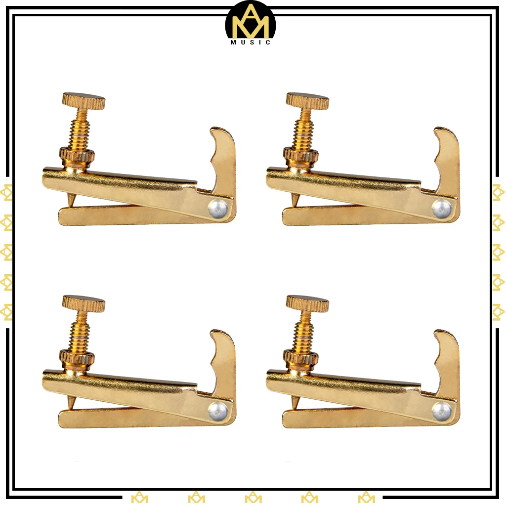 4PCS Violin Fine Tuner Adjuster Copper Gold Alloy Silver For 3/4 4/4 Size  Accessory  DIY Fiddle Repair Tailpiece