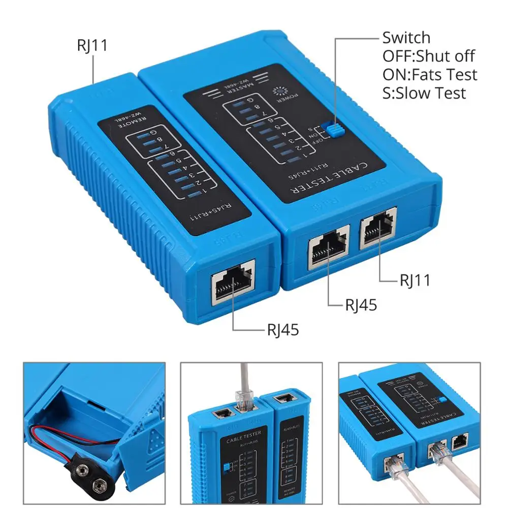 JUSTOOL RJ45 Crimping Tool Kit for RJ11 RJ12 CAT5 CAT6 Lan Cable Tester Network Repair Wire Crimper Connector Stripper Cutter