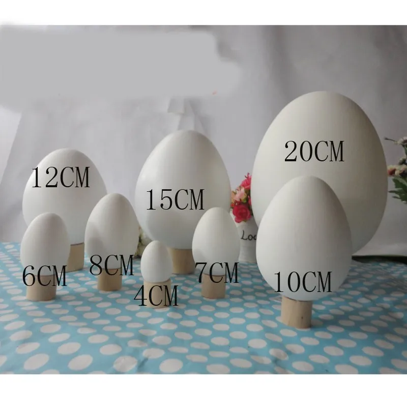 Huevos de Pascua de plástico de 8cm, decoración de huevos de ganso, tamaño artesanal, modelo de huevo colorido, juguetes para niños, pintura creativa