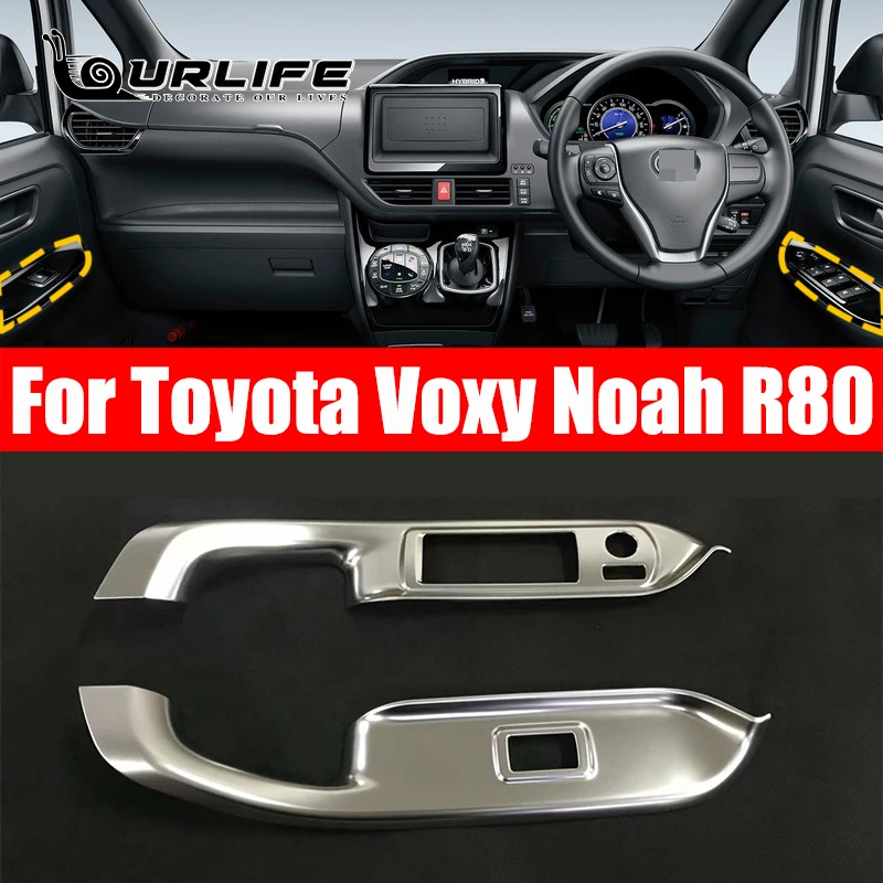 

For Toyota Voxy Noah R80 RHD 2014-2017 2018 2019 Interior Door Handle Bezel Garnish Trim Window Lifter Switch Cover Accessories