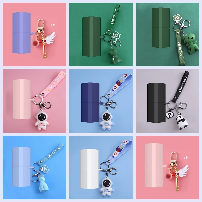 For huawei FreeBuds Lipstick Case cartoon Astronaut/Dinosaur/Panda Earphone Cover cute soft Silicone hearphone Accessories box