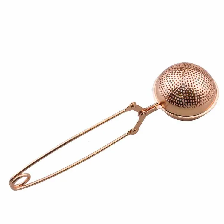 Tea Infuser Coffee Sphere Herb Handle Mesh Stainless Steel Ball Shape Practical Rose Gold Home Spice Filter Strainer Diffuser