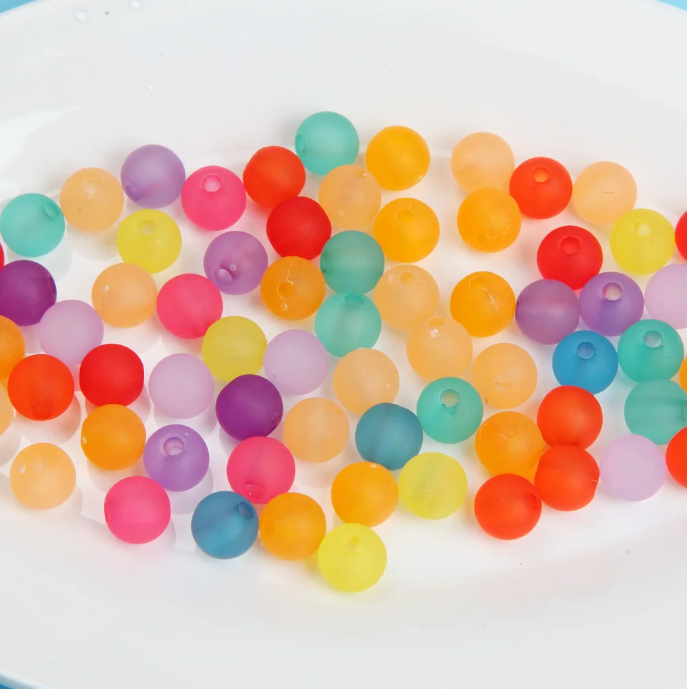 100/200PCS  round Pumpkin Beads Mixed color Acrylic Spaced Beads for Jewelry Making Bracelet DIY Handmade Supplies Accessories