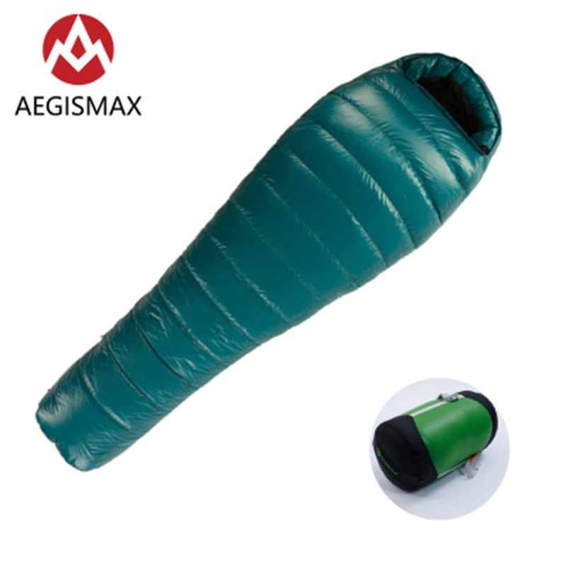 AEGISMAX M3 Camping Goose Down Sleeping Bag 23℉~32℉ Ultralight Winter 800FP Mummy Type Splicing Hiking Outdoor Warm Sleeping Bag