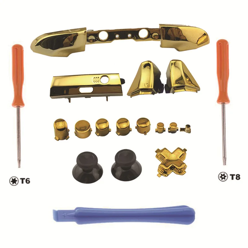 Controlador ABXY Dpad de cromo para Xbox ONE Slim XboxONE S, gatillos de botones completos, Kits de Mod de reparación de repuesto