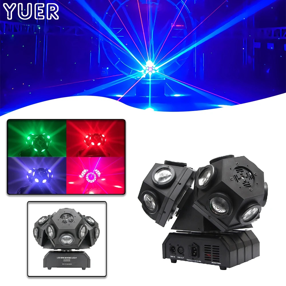 

18x10w RGBW 4in1 LED Beam Moving Head Light 3 Heads Beam with RGB Laser Stage Lighting Projector DMX DJ Disco Stage Party Lights