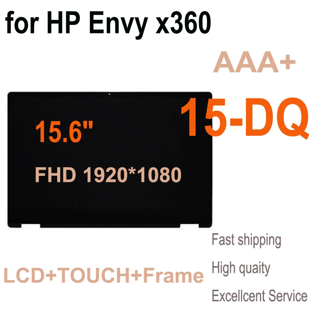 NEW 15.6" for HP Envy x360 15-DQ LCD Display Touch Screen Digitizer Assembly Frame 15-dq0006nf 15-DQ0095NR FHD 1920*1080 LCD