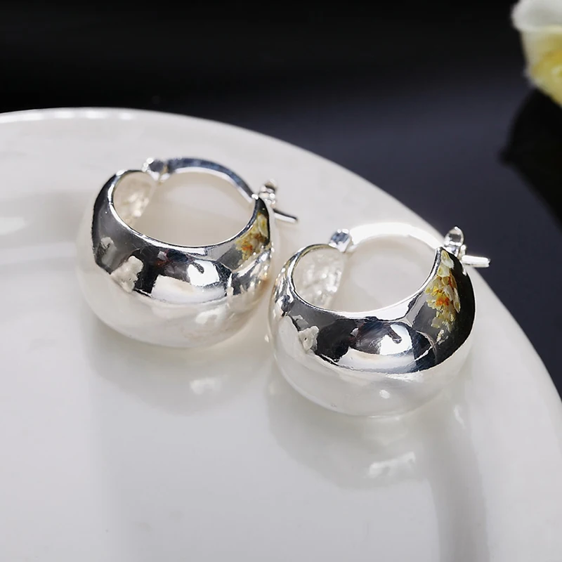 ARAVANT 925 Silver Small Circle Hoop Earrings For Women Fashion Jewelry
