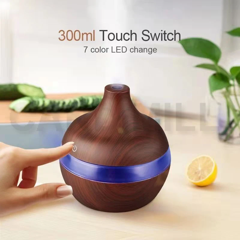 CANDIMILL Air Humidifier Home Aromatherapy Diffuser Wood Grain Humidifier USB Mini Mist Maker