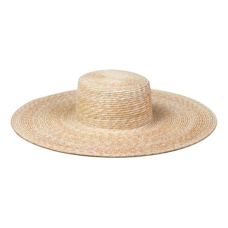 New Women Wide Brim Beach Hat Ladies Summer Big Straw Hats UV Protection Sun Hat S1340-15cm