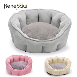 Benepaw Ultra Soft Cat Bed Comfortable Washable Detachable Cushion Kitten Puppy Pet Bed Small Dog Anti-slip Waterproof Bottom