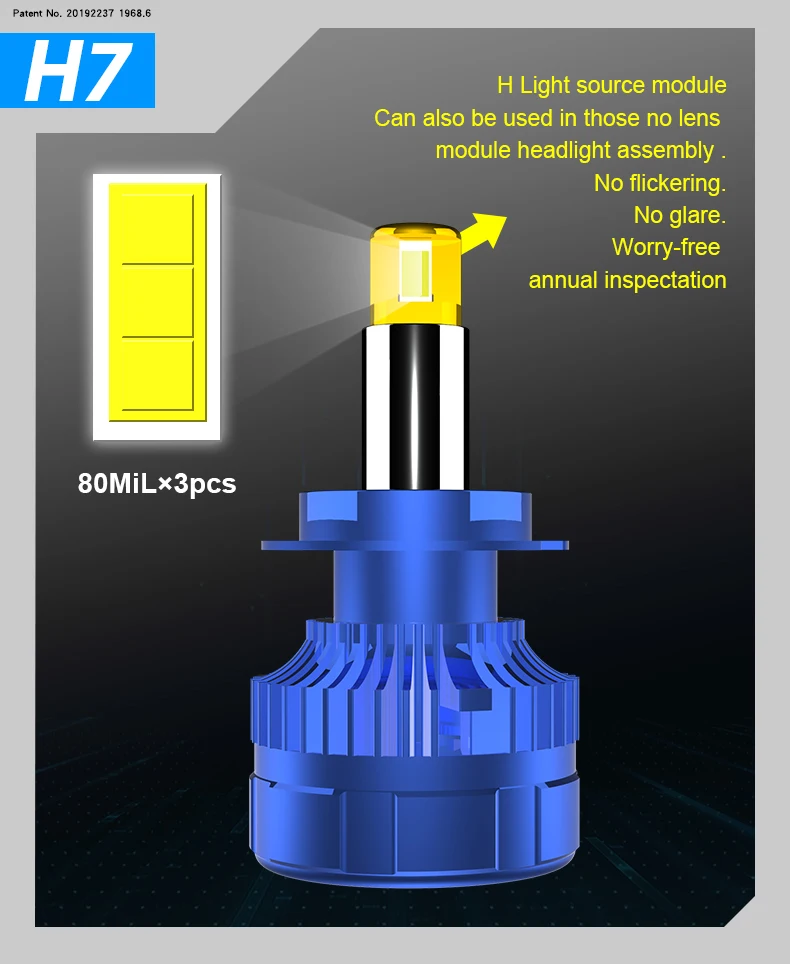 XR is suitable for Ford car LED headlight 80W 32000LM 4300K H8 H9 H11 fog lamp 6000K 9005 HB3 9006 HB4 H1 H4 H7 9012 bulb