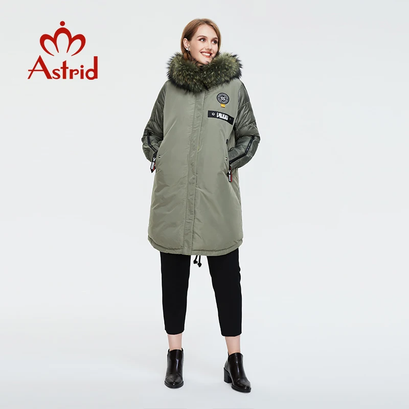 Astrid 2022 Winter new arrival women down jacket with a fur collar fashion style with a hood long winter coat women AR-3022