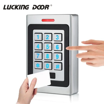 Metal Waterproof IP67 RFID 125Khz/13.56Mhz Access Control Card Reader Keypad Security Entry Door Reader Wiegand 26/34 output
