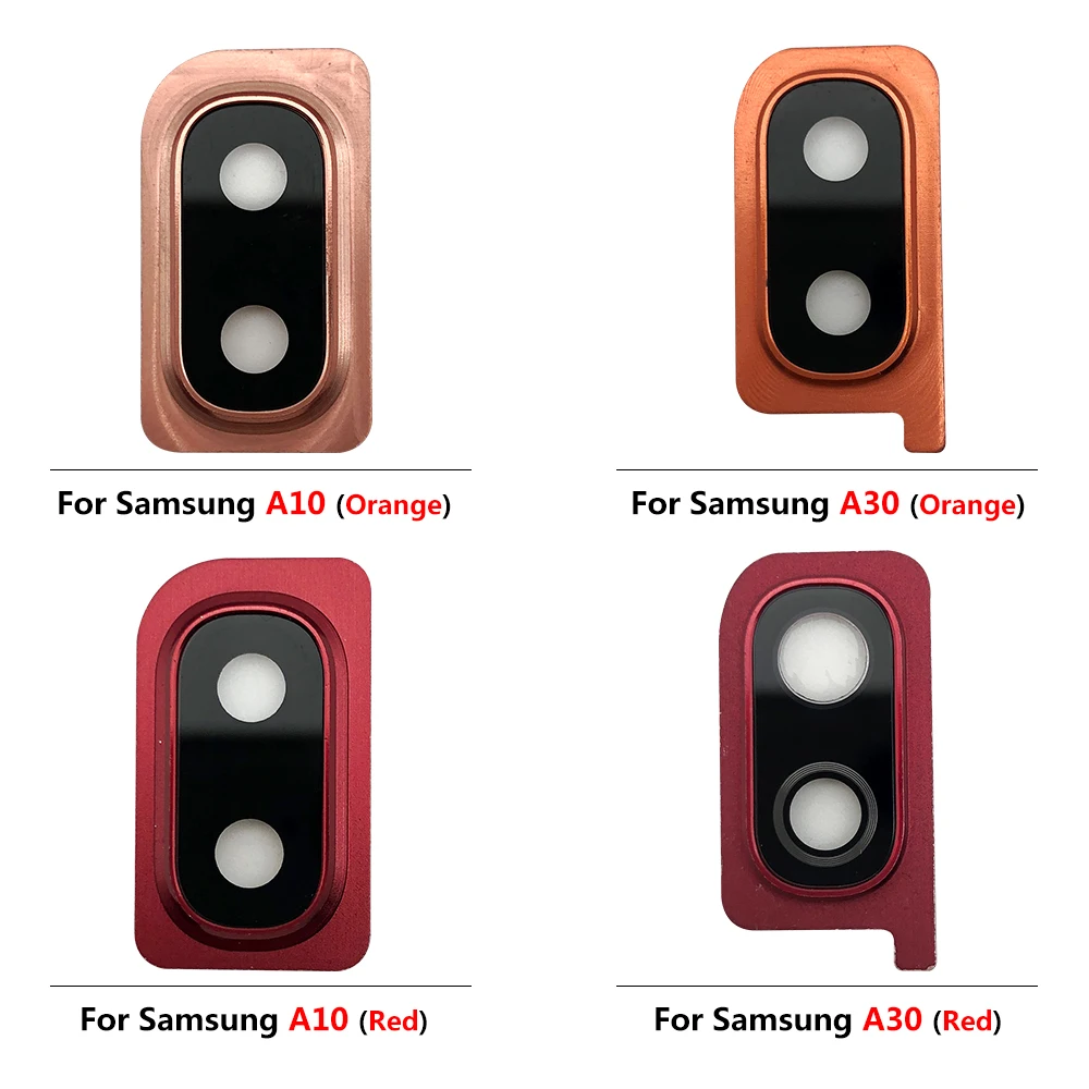 For Samsung A10 A30 A40 A02S Back Camera Glass Rear Lens Frame With Glue Sticker Adhesive