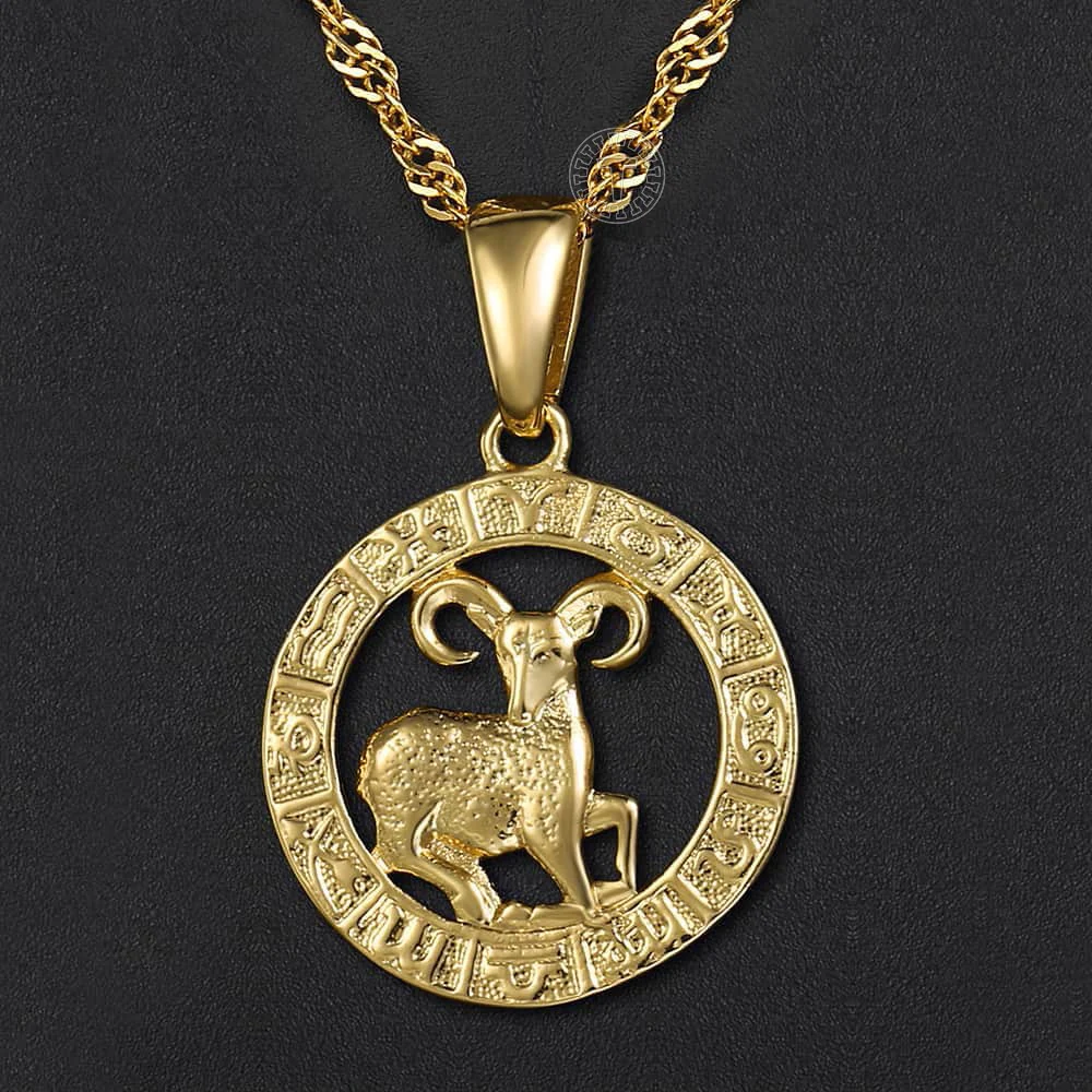 12 زودياك تسجيل الأبراج الذهب قلادة قلادة للنساء الرجال الذكور الجملة دروبشيبينغ مجوهرات هدايا عيد الميلاد Hot GPM24A