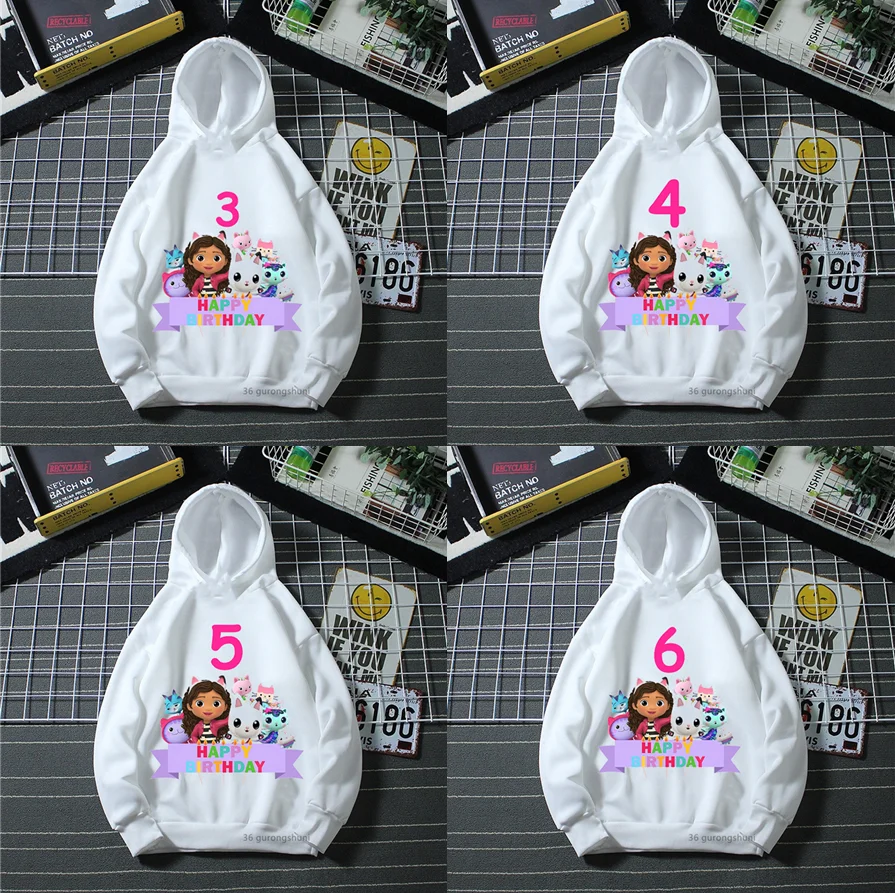 

New Hot Sale Girls Hoodie Cute Gabbys Doll House Cartoon Print Kids Birthday Clothing Sweatshirt 2-10 Years Old kids Hoodie tops