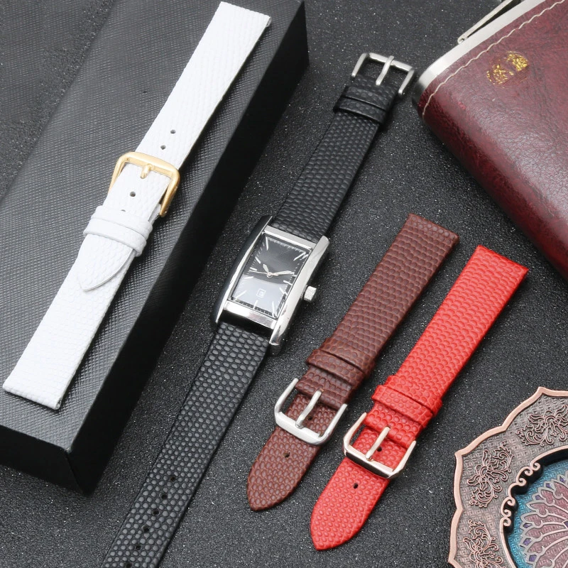 lizard pattern genuine leather watchband 10mm 12mm 14mm 16mm watch bracelet Thin ladies strap Simple stylish wristwatches band