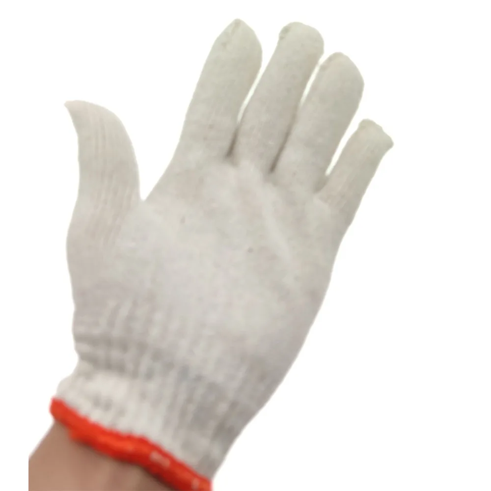 

12 pairs Disposable breathable white wear-resistant non-slip cotton yarn industrial work gloves